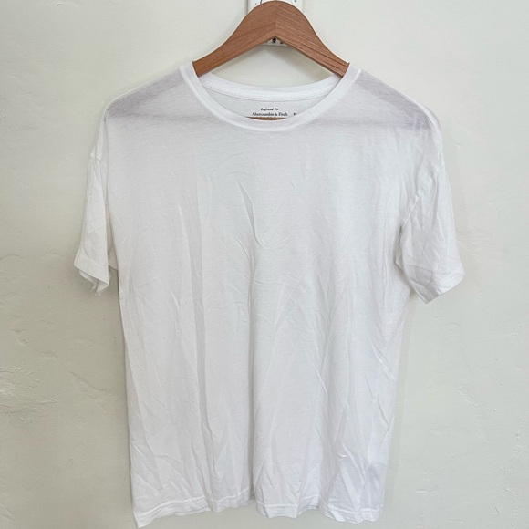 White Boyfriend Tee Abercrombie & Fitch Soft A& F Collection XS - Picture 1 of 5